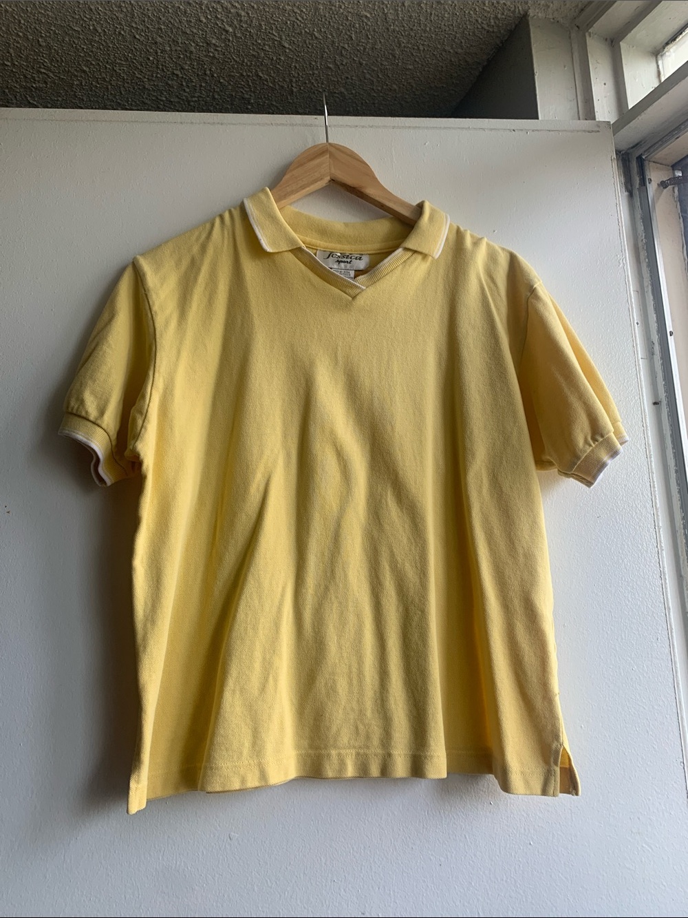 Vintage Jessica Sport Size 38 Yellow Short-Sleeve Pique Polo Shirt